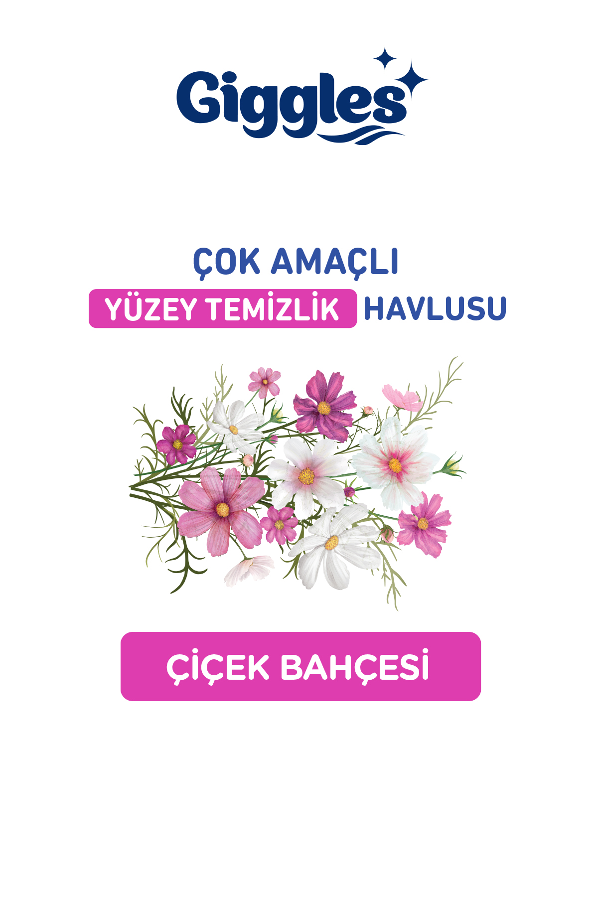 Giggles XXL İz Bırakmayan Yüzey Temizlik Havlusu -  (Beyaz Sabun-Çiçek Bahçesi-Okyanus Esintisi)  1200 Havlu